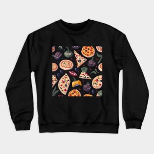 Seamless pattern with pizza Crewneck Sweatshirt